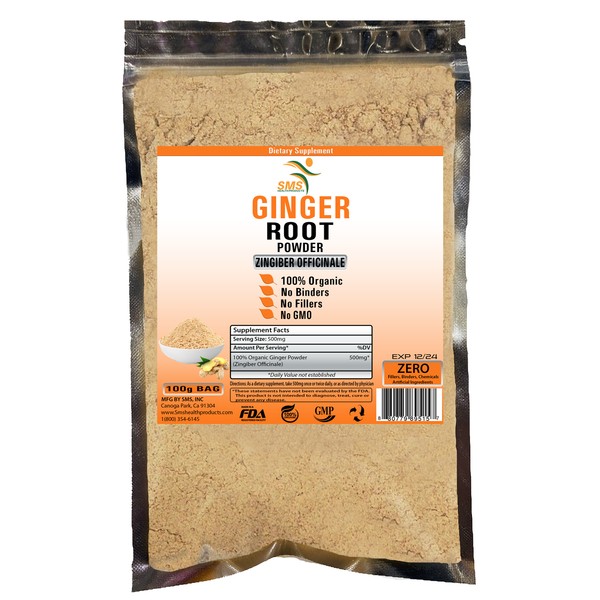 Organic Ginger Root Powder (Zingiber officinale) 100g Pure Fresh Non GMO USA