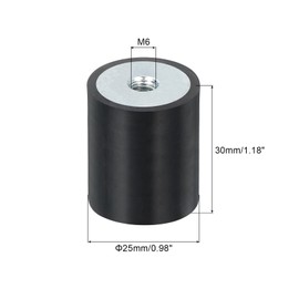 sourcing map 8Pcs 25 x 30mm M6 Thread Female Rubber Mounts, Vibration Isolators, Replaces Anti Vibration Pads Flat Silent Block Base Block
