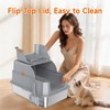 Stainless Steel Litter Box with Lid, High Sided Enclosed Metal
