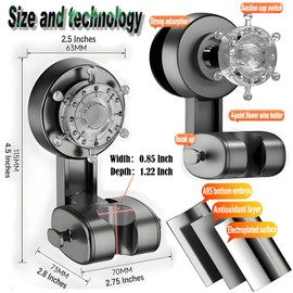 Adjustable Suction Cup Shower Head Holder – Wall Mounted Suction Bracket, Strong Suction Cup Wall Mount for Shower Hose, Shower Wand Holder & Wall Mounted Suction Bracket (Grey)