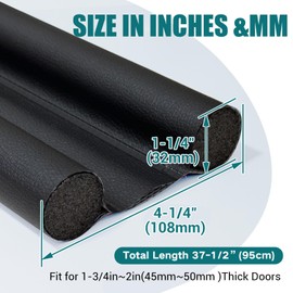 Door Draft Stopper, Door Draft Blocker, Under Door Draft Insulator, Door Sweep Weather Stripping, Soundproof Noise Stopper None Adhesive Door Bottom Weather Stips, Black
