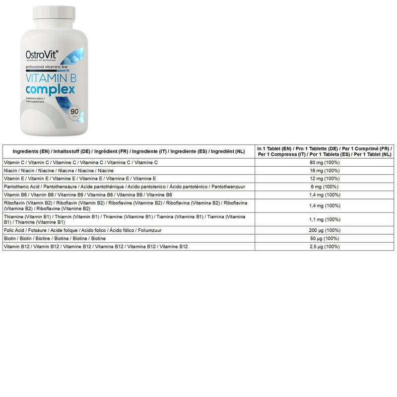 OSTROVIT Vitamin B Complex Healthy Hair Skin Nails Increase Energy