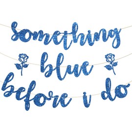 Something Blue Before I Do Banner for Women Girl, Something Blue Bridal Shower Bachelorette Engagement Wedding Party Decorations Supplies, Glitter