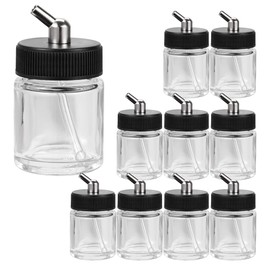 OPHIR Box of 10 Glass 22CC Single-Action Airbrush Bottles for Airbrushes