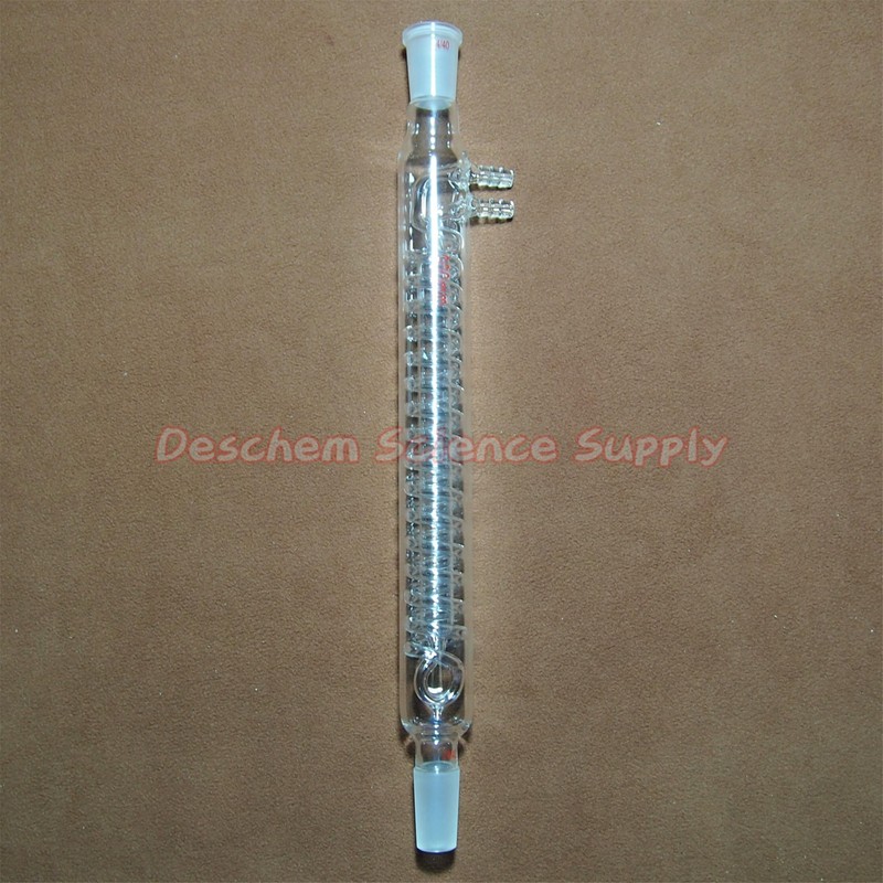 Deschem 300mm,24/40,Glass Spiral Reflux Condenser,New Advance Lab Glassware