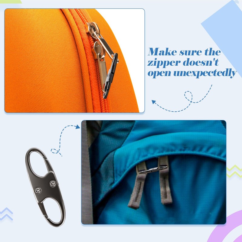 ELNX 6 Pcs Zipper Clips, Anti Theft Deterrent Zipper Locks