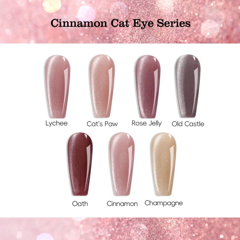 Kit 7 Esmalte Of Uñas Gel Effect Ojo De Gato