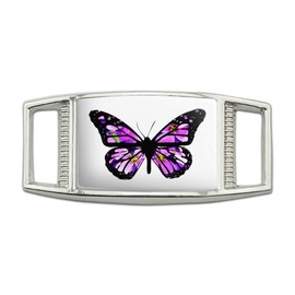 GRAPHICS & MORE Butterfly with Flowers Rectangular Shoe Shoelace Shoe Lace Tag Runner Gym Charm Decoration