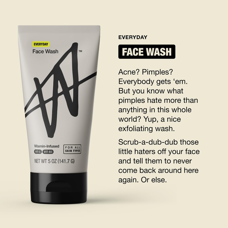 W By Jake Paul Everyday Mens Face Wash, Exfoliating, Face