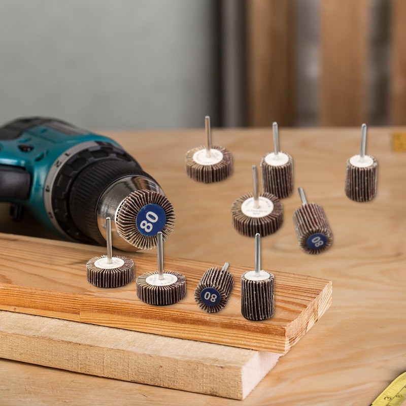 Mixiflor 20 Pcs Flap Wheel Sander Set, 1/8" Shank 80