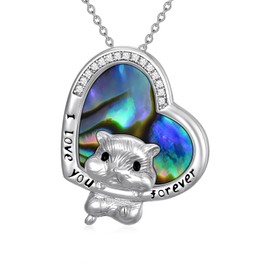 PROESS Highland Cow/Owls/Butterfly/Hummingbird/Frog/Squirrel/Red Panda/Otter Pendant Necklace Animal Jewellery Gifts for Women Girls Mother Daughter, Sterling Silver, No Gemstone