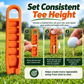 Adjustable Golf Tee Height Setter for Consistent Tee Placement – 20–70mm Plastic Golf Tee Depth Tool for Practice & Play