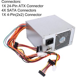 Li-Sun L300PM-00 300W PS-6301-06D Power Supply Compatible with Dell 3847 MT Power Supply Dell Optiplex Inspiron Studio Precision Vostro Computer Replaces HU300PM-00 B300NM-00 L265EM-00 Power Supply