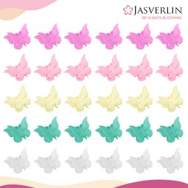 JASVERLIN JASVERLIN Butterfly Hair Clips Colorful, Girls Cute Mini Small Claw Clips, Y2K 90s Kids Women Butterflies Hair Accessories Rave Festival 50 pcs (Baby Color)