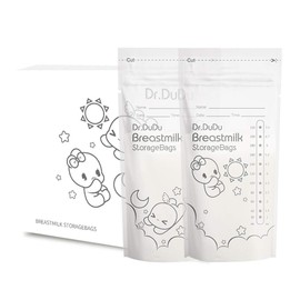 Dr.DuDu Breast Milk Storage Bags 220ml - 50 Pack Breastmilk Storage Bag Set - Secure Breast Milk Storage Bag with Double Zipper Seal - Pre Sterilized, BPA-Free - Freezer-Safe Breast Milk Storage Pouch