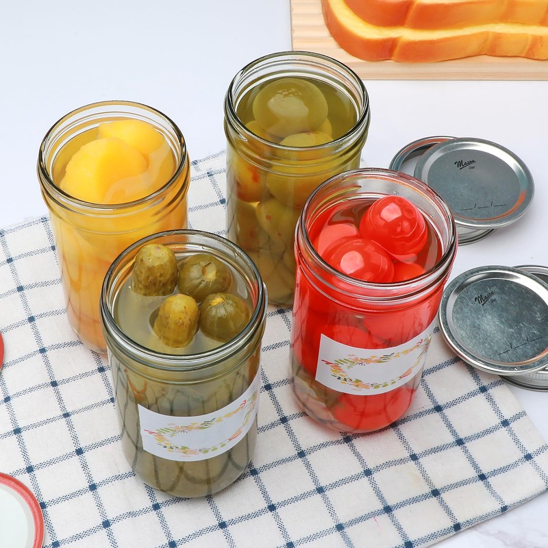 Mason Jars 12 oz, Glass Jars with Airtight Lid,Canning Jars