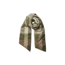PIECES Pcpyron Women's Checked Long Scarf Noos BC Scarf, Forest Night