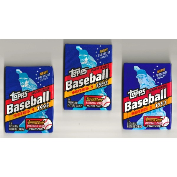 1993 Topps Baseball Series 1 3 Pack Lot(Possible JETER RC?)