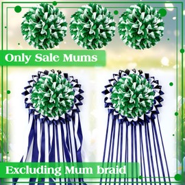 Knitgrip 3 Pcs Homecoming Mum Flower 6.5" Silk Mum 21 Layers Homecoming Supplies Crafts for Back to School Week Party Decorations(Green,White)