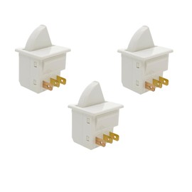 Refrigerator Door Light Switch, 3Pcs, 3Pin Momentary, for GE, Whirlpool, LG, Kenmore, Maytag, Amana, Crosley, Magic Chef w11396033