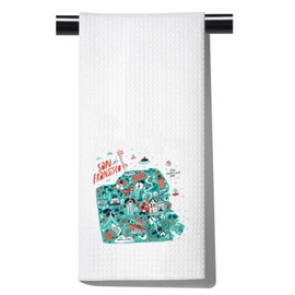 FUNYSO San Francisco Skyline Gift San Francisco Souvenirs San Francisco Housewarming Gift San Francisco Kitchen Towel Decor (San Francisco UK)