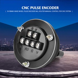 Hand Coder, Highly Reliable 5 V 60 mm CNC Encoder, Manual for CNC System for Manual Pulse Input Type (Black)