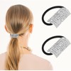 2Pcs Sparkly Rhinestone Hairs Ties Ponytail Holder Fashion Elastics Hair