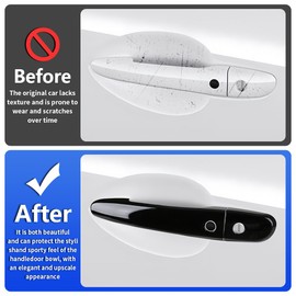 LUNQIN Car Door Handle Cover for Mazda CX-5 2013-2025，CX-3 2016-2021，CX-9 2016-2023，Mazda 3 2010-2018，Mazda 6 2009-2021 Auto Exterior Accessories Handle Protectors Covers 【with 2 Smart Entry Holes】