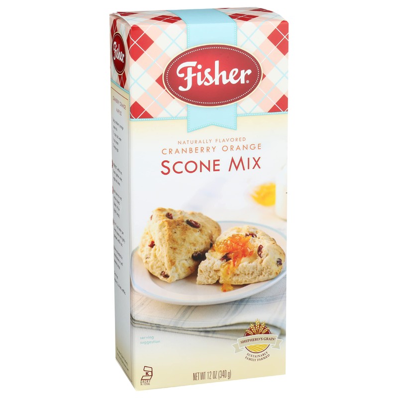 Fisher Scone Mix, Cranberry Orange, 12 OZ (Pack of 6)