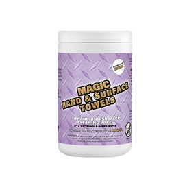 Magic Heavy Duty Cleaning Wipes - Single Sided Hand & Surface Shop Towels | Professional-grade Cleaning | Waterless | Moisturizing | Cleans Grease, Oil, Dirt, & more (6 Pack | 540 Sheets Total)