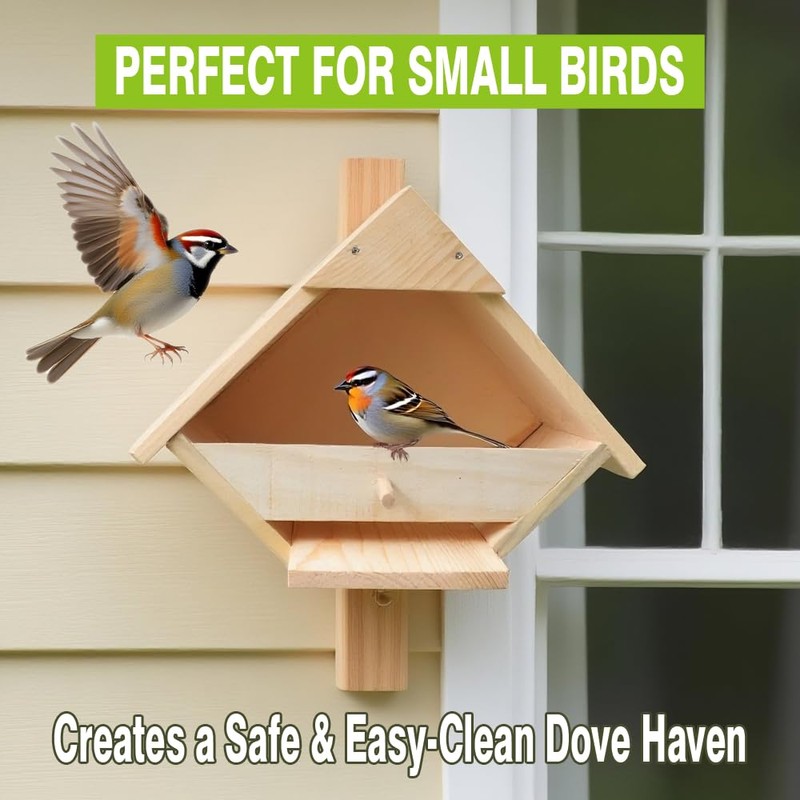 Weatherproof Cedar Dove Nesting Box - Outdoor Handmade Bird House
