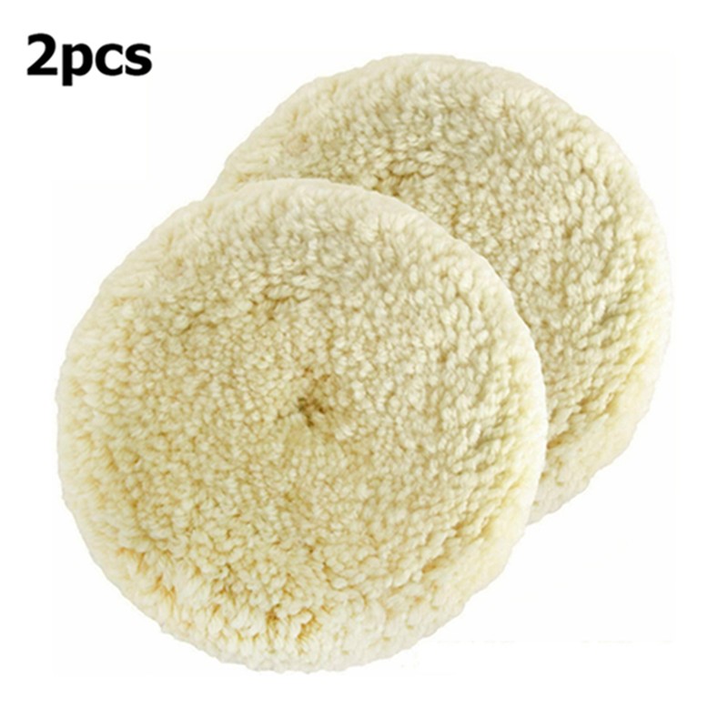 2pcs Polishing Pads Natural Wool Buffing Pad Kit Polishing Disk