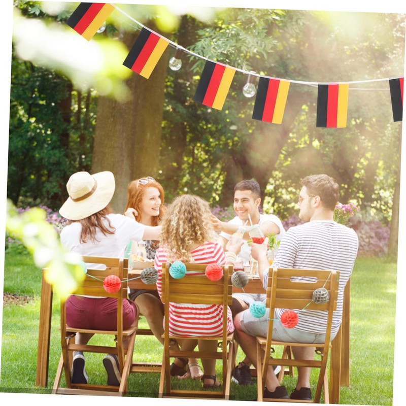 Mobestech 1Set German Flag Bunting Bright Decorative Germany Gardens Flag