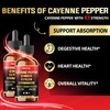 MILIVOL 8in1 Cayenne Pepper Liquid Drops with Ginger, Ceylon Cinnamon,