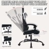 High Back Ergonomic Gaming Chair with Footrest Headrest Lumbar Support-PVC