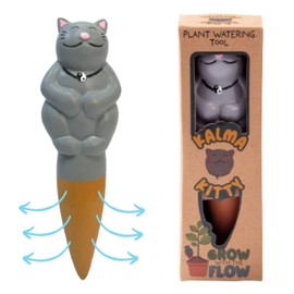 Boxer Gifts Grow With The Flow Kitty Terracotta Watering Spikes | Fun Houseplant Garden Automatic Watering Spikes for Holiday | Cute Birthday Christmas Secret Santa Gardening Gifts for Women Cat Lover