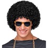 Black 70S Disco Wig 70S Fancy Dress Costume Accessory Retro