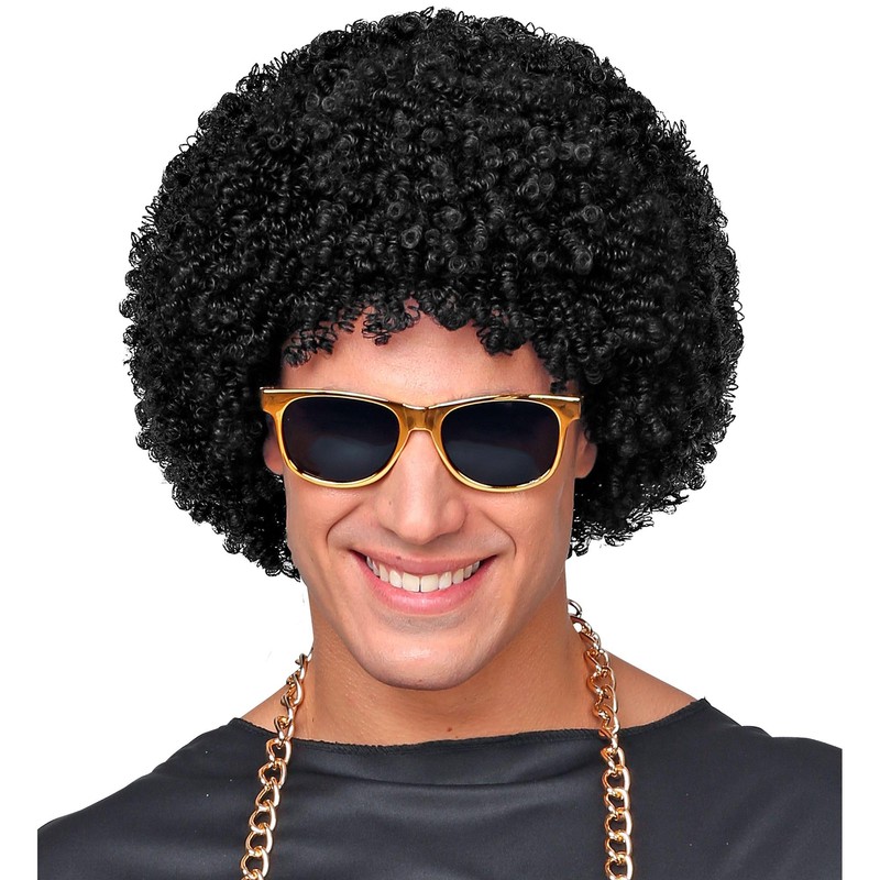 Black 70S Disco Wig 70S Fancy Dress Costume Accessory Retro