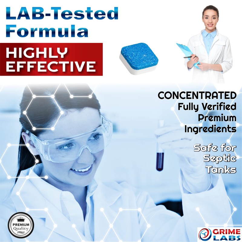 GRIME LABS Washing Machine Cleaner Tablets - Penetrating Deep Clean
