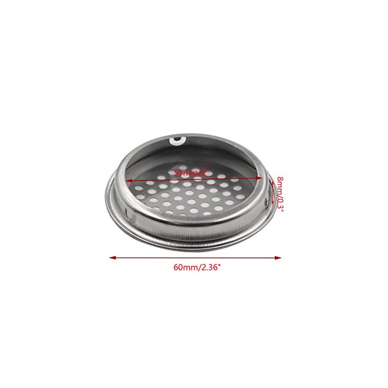 Rannb 2"/53mm Soffit Vent Circular Air Vents Stainless Steel Round