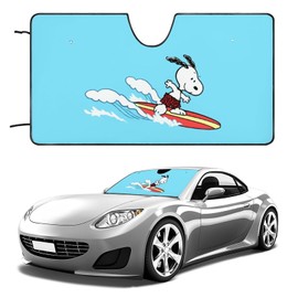 Snoopy Sun Shade, Front Sun Shade, Car Shade, Light Blocking, Heat Insulation, Suction Cup, Sun Protection, UV Protection, Foldable, Automobile, Characters, Cute, Stylish, Car Supplies, 51.2 x 27.6