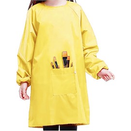 MESU Children's Art Smock Kids Waterproof Artist Painting Apron Long Sleeve Children Apron Yellow 2XL