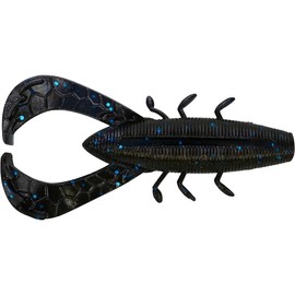 YAMAMOTO BAITS 3.5" NUKI Bug / 6 Pack/Black W/Large Blue Flake