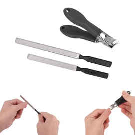 BOXOB Black Nail Clippers, Stainless Steel Household Nail Clipper Files Wide Jaw Opening Anti-Splash Slanted Fingernail Trimmer for Women and Men Pet