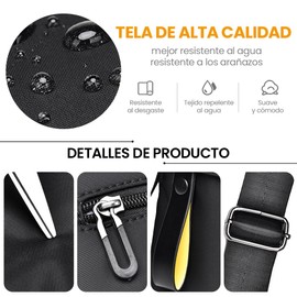 NIERBO Bolso Hombro, Bandolera Cruzado de Nailon, Bolsa Casual Mensajero con 4 bolsillos Para Ocio, Negocios y Viajes