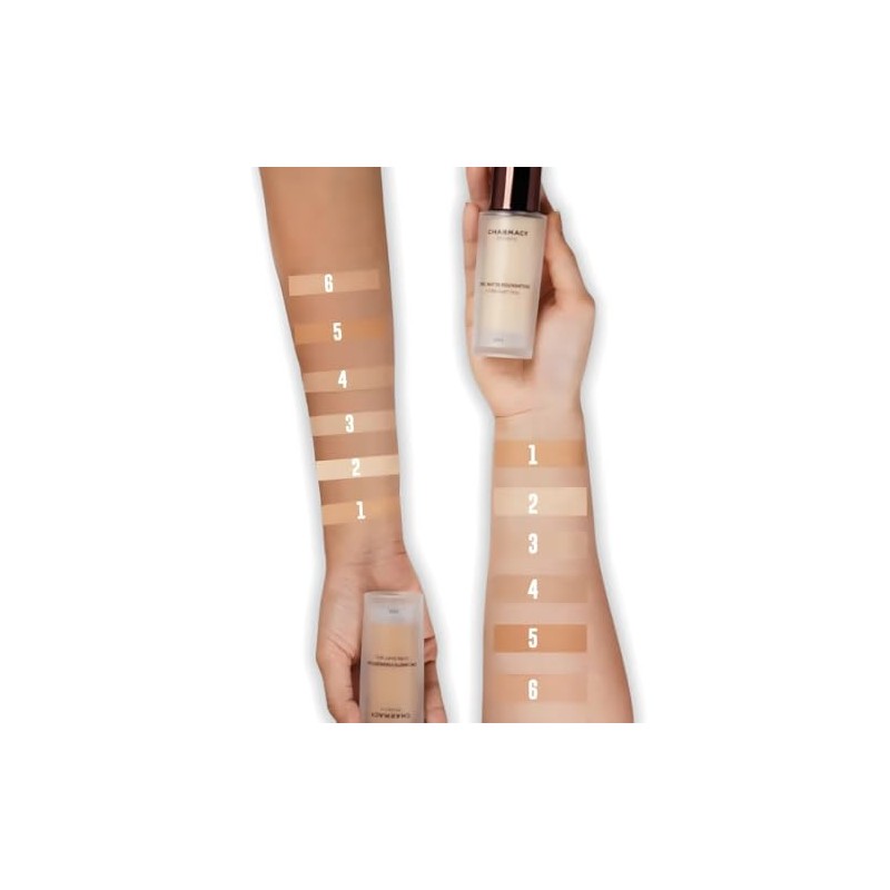 Charmacy Base Maquillaje Líquida Mate Resistente Agua Horas Duración Sudor