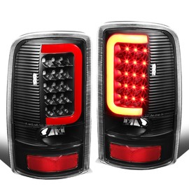 DNA Motoring TL-GMCDE00-LED-RD3D-BK-CL 3D LED Tail Light Assembly (Driver & Passenger Side), 1 Pack,Black Clear