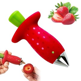Strawberry Huller Tool, Gem Remover Fruit Corer Stainless Steel Strawberry Huller Magic Strawberry Huller Multi Function Fruit Corers Tool Tomato Stem Remover Effortlessly removes core, Leaf, and Hull