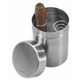 Vertigo Ashtray Cigar Can Stainless Steel Construction, Fits Into Most Cup Holde