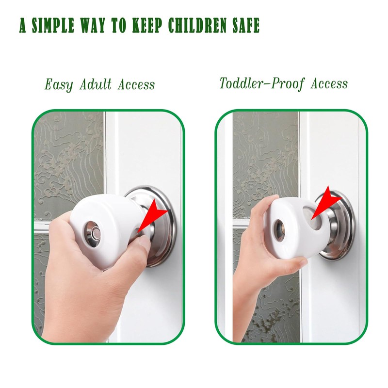 NCGDPZY Child Proof Door Knob Safety Covers - 4 Pack,